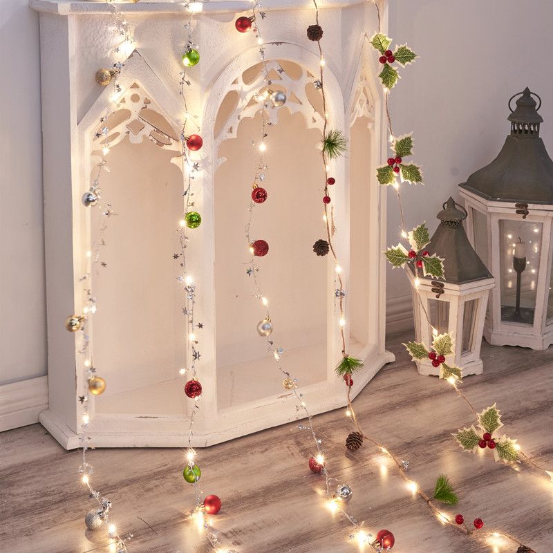 Modern Metal Rope Light LED Christmas Decorative Lights with Switch for Bedroom
