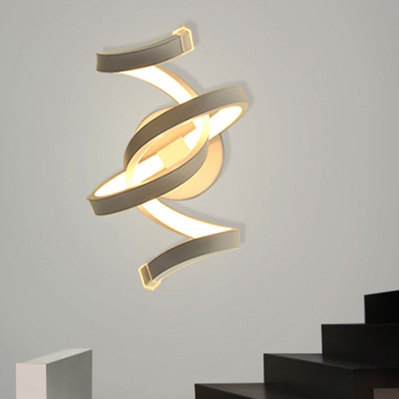 Ivory Ribbon Wall Light Sconce Minimalism LED Acrylic Wall Mounted Lighting for Bedroom