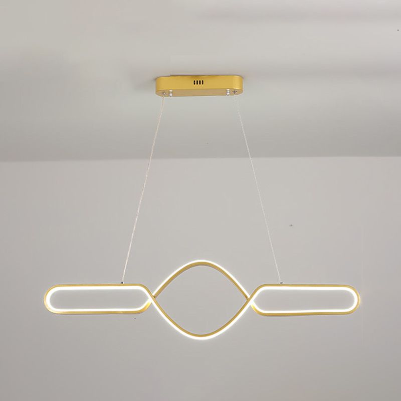 Linear Shape Island Pendant Contemporary Style Metal 1 Light Pendant Lighting Fixture