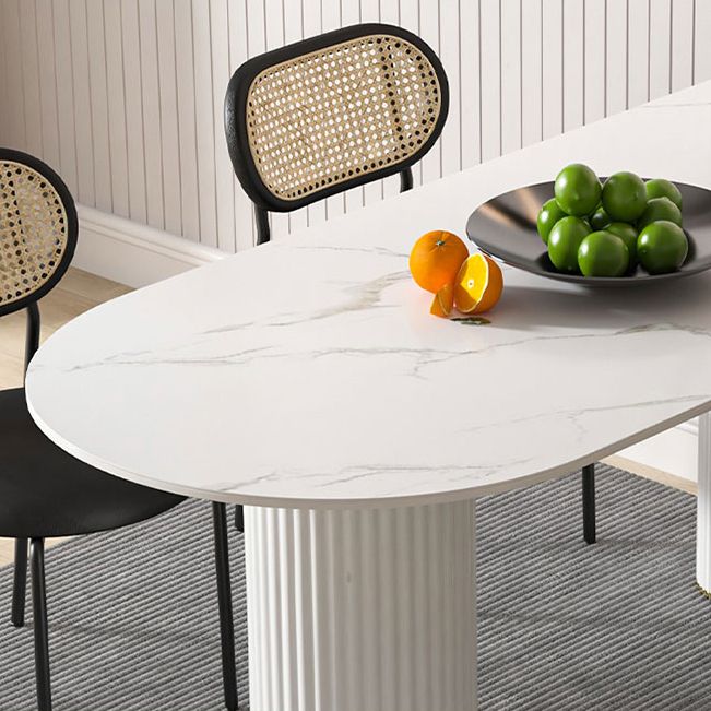 Tavolo da tavolo da tavolo in marmo in metallo contemporaneo per sala da pranzo e cucina