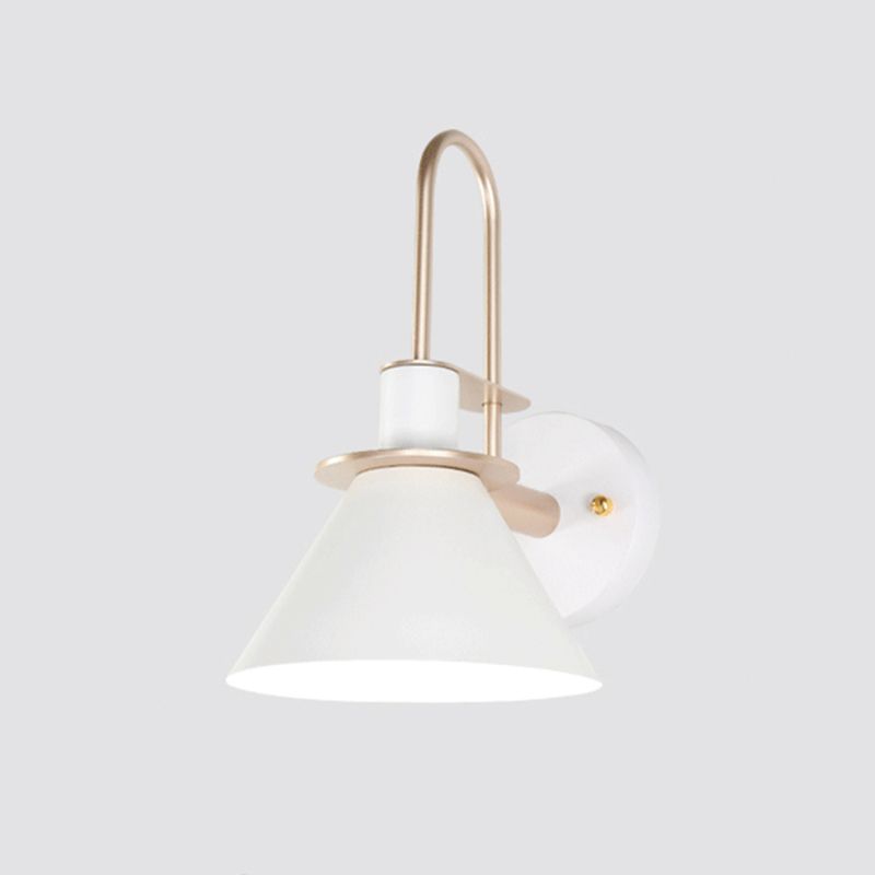 6-Colors Optional Macaroon Wall Lamp Single Bulb Nordic Style Cone Sconce Light for Bedroom Corridor
