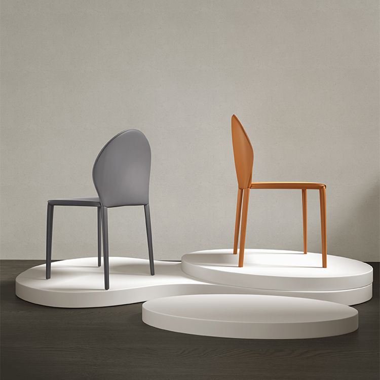 Contemporary Faux Leather Armless Dining and Accent Chairs for Home