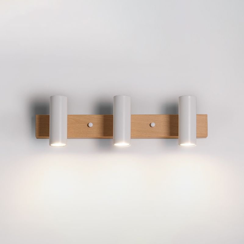 Lámpara de tocador de forma de cilindro de tocador de tocador de hierro de estilo nórdico con sombra de metal para dormitorio