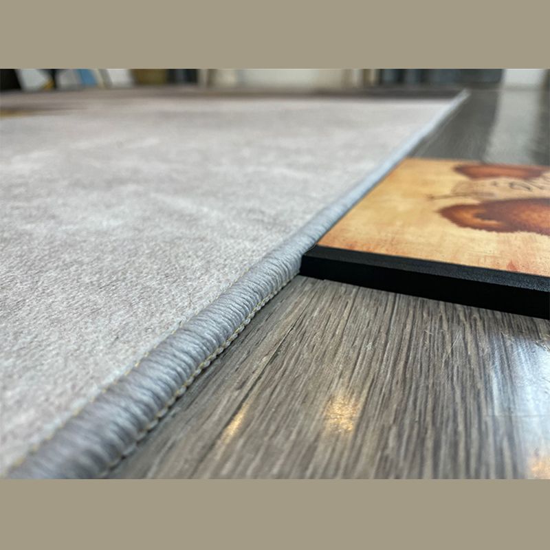 Grauer, farbblockierter Teppich aus Polyester, moderner Teppich, rutschfester Teppich für die Inneneinrichtung
