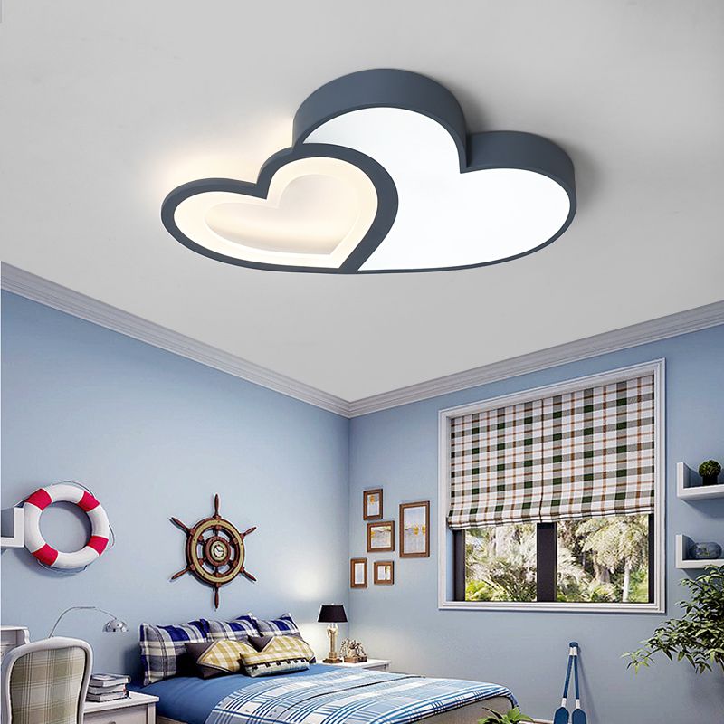 2-Loving Heart plafondmontage licht Macaron Loft acryl LED-plafondlamp voor de kleuterschool