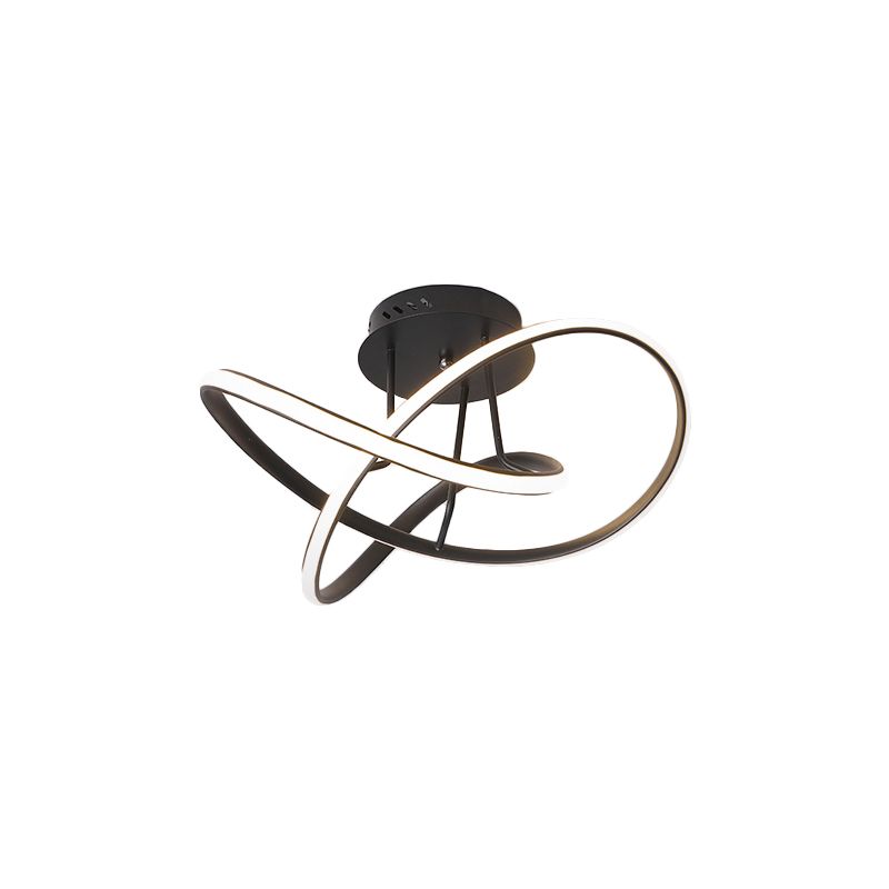 Luz semi empotrada trenzada metálica, LED nórdico negro/blanco/café, iluminación cerca del techo para dormitorio