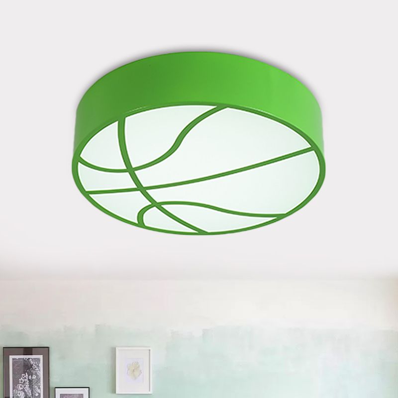 Red/Blue/Green Basketball Ceiling Fixture Children LED Acrylic Flush Mount Recessed Lighting