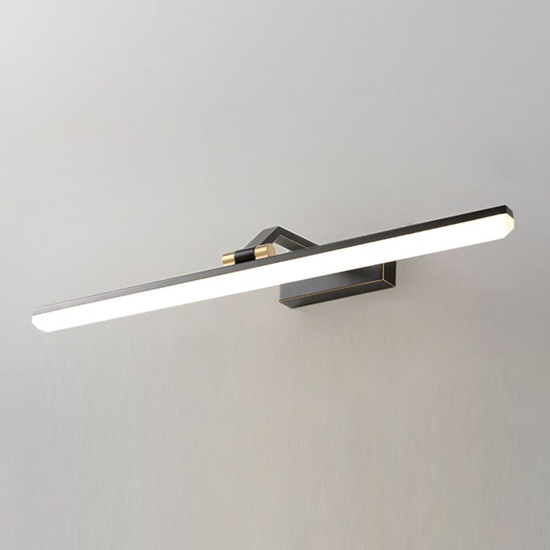 Brass Straight Mirror Light Modern Style Single Light Wall Lamp for Bathroom