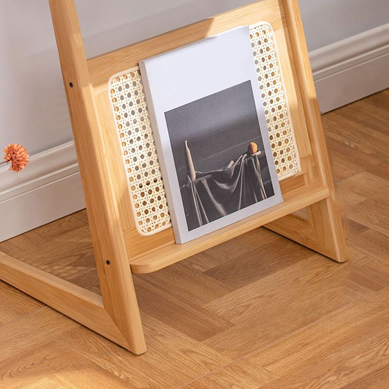 Living Room Rectangular Bamboo Side Table Natural/Brown One-Shelf End Table