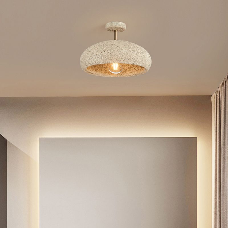 Resin Dome Shade Ceiling Semi Flush 1 - Light Industrial Semi Flush Mount