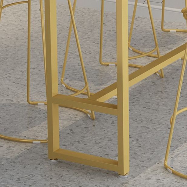 Modern Marble Bar Table Set 1/2/7 Pieces Rectangle White Trestle Table and Stool Set