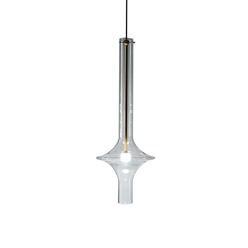 Klares Glaswellenrohr hängende Deckenleuchte Minimalismus 1 Kopf LED -Suspension Anhängerlampe