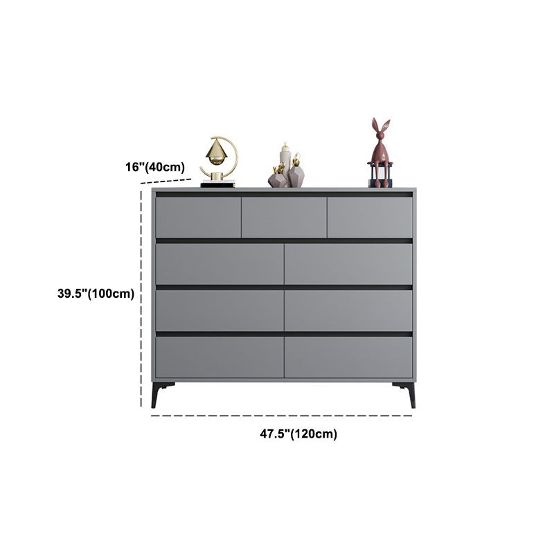 Modern Gray Storage Chest Soft-Close Drawers Wood Dresser for Bedroom