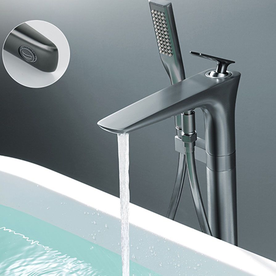 Contemporary Bathroom Faucet Floor Mounted Copper Free Standing Tub Filler Faucet