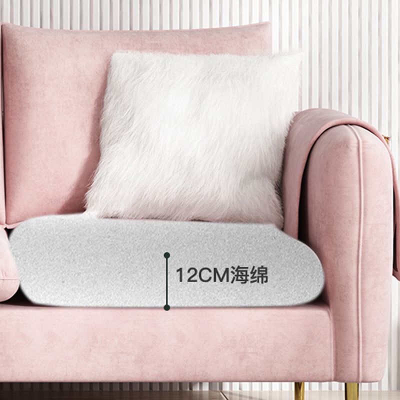 Scandinavian Velvet Sofa with 3 Pillows and Storage for Apartment