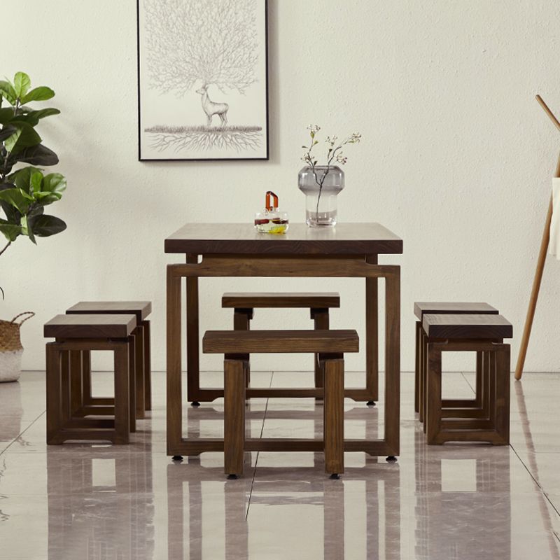 Modern 1/2/3/5 Pieces Dining Set Rectangle Double Pedestal Dinette Set in Natural