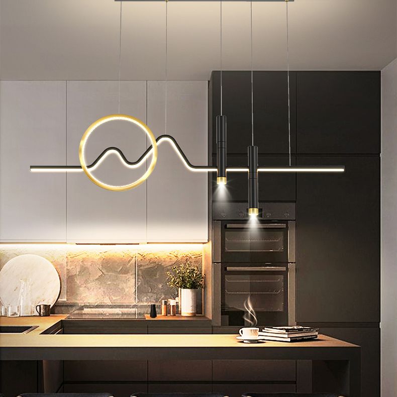 Wrought Iron LED Island Pendant Light in Modern Creative Style Acrylic Ceiling Light for Dining Room