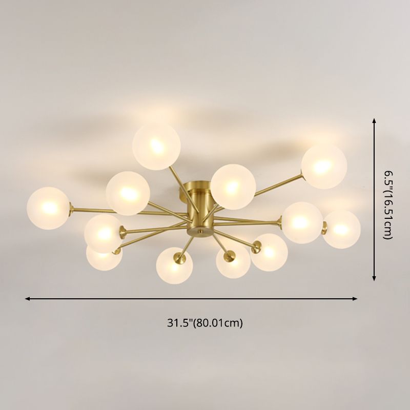 Glass Bubbles Semi-Flush Ceiling Light Nordic Style Semi Flush Mount Ceiling Light