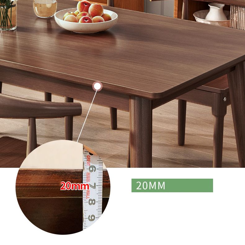 Minimalist Standard Solid Wood Dining Set Rectangle Shape for Kitchen Dining Set in Khaki