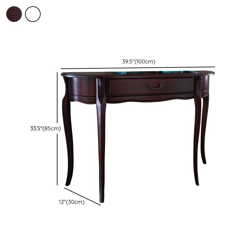 33.46" Tall Solid Wood Console Table 1-drawer Accent Table for Hall