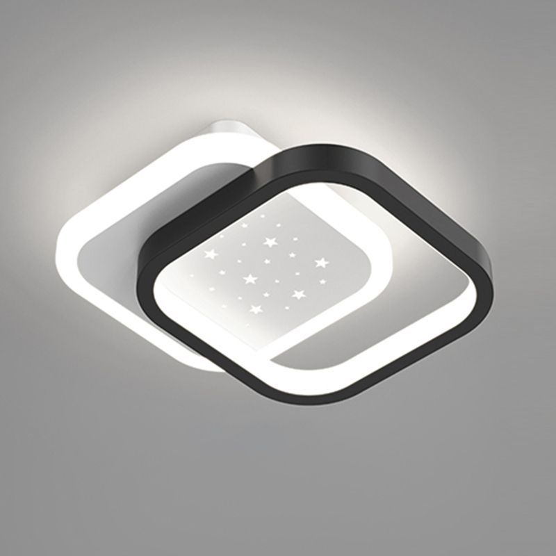 Simple LED Ceiling Light Fixture Metal Flush Mount Entry Light