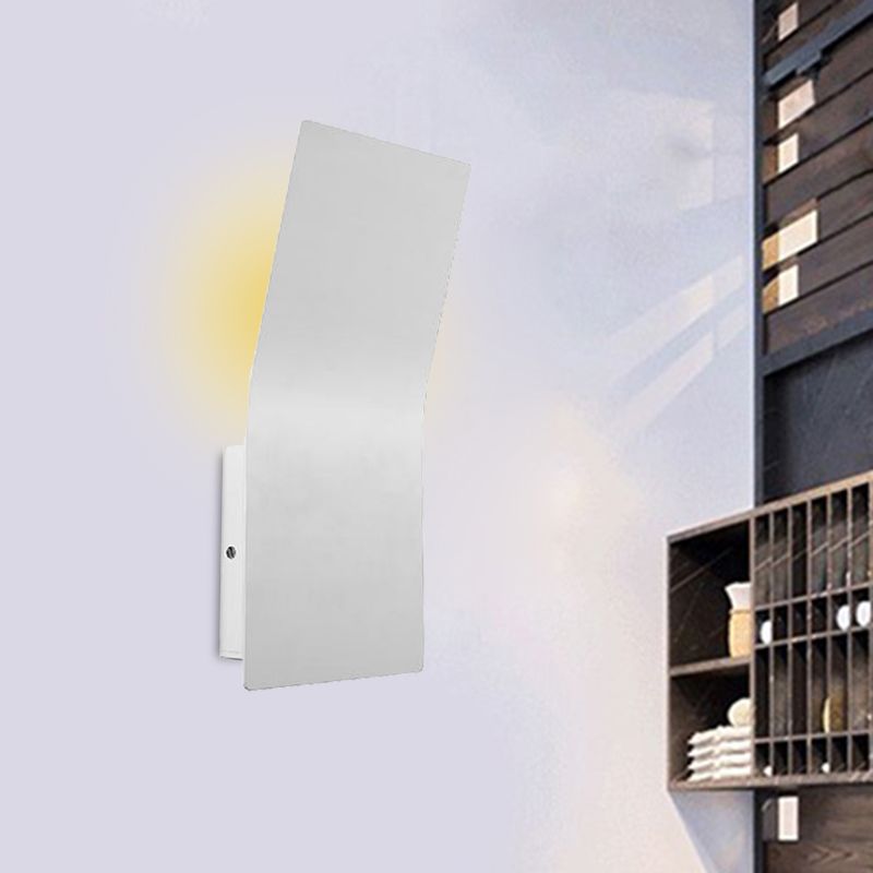 Accesorio de la pared rectangular metálico de la curva de pared estilo lámpara de pared blanca de acabado de 2 luces
