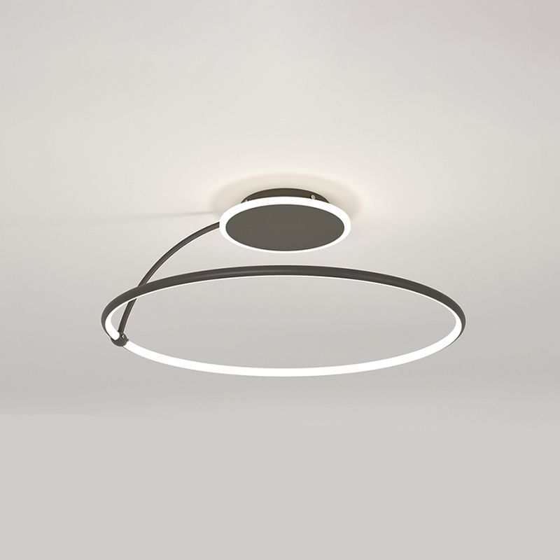 Nordic Metal Ceiling Light Circle 2 Lights Flush Mount Ceiling Light for Bedroom