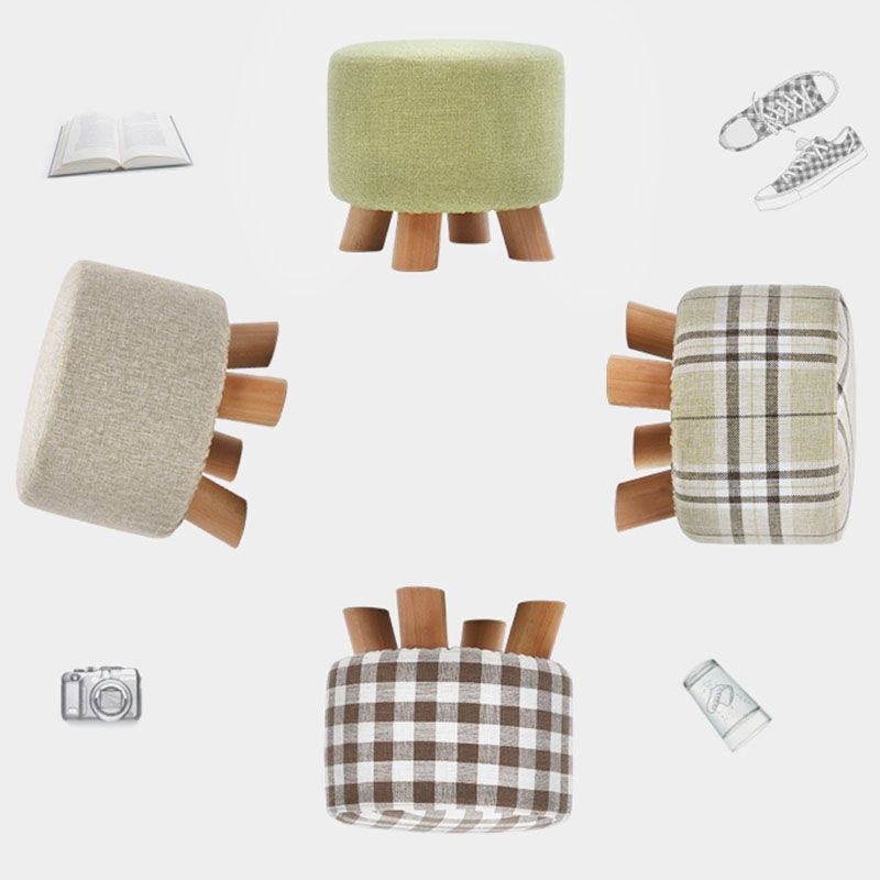 Fabric Standard Stool Modern Style Simple Household Footstool