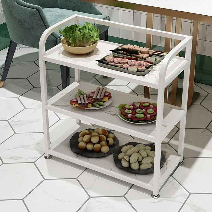 25.59"H Stationary Modern Prep Table Metal Rectangular Prep Table for Dining Room