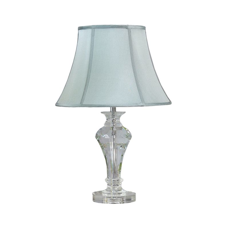 Lampada da tavolo a forma di vaso moderno cristallo smusso 1 head blu lettura luce, 21,5 "/23" di lunghezza