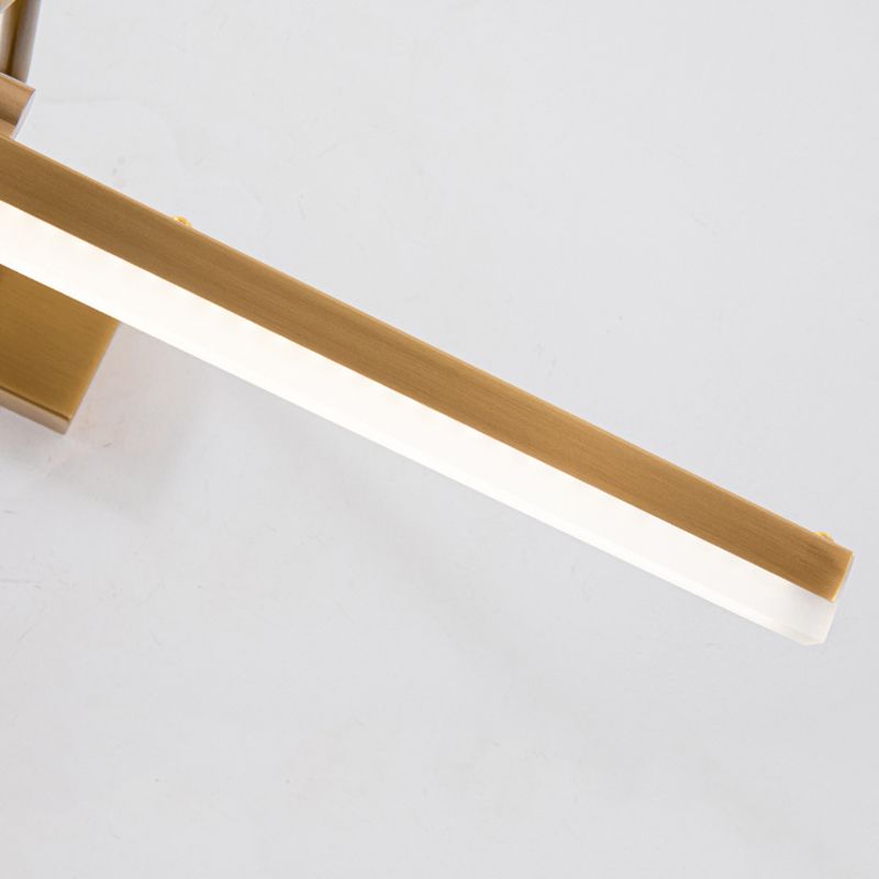 Mid-Century Vintage Style Strip Wall Mounted Vanity Lights Copper Flush Mount Wall Sconce for Bathroom