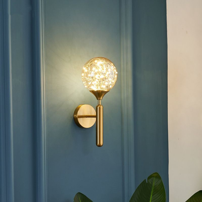 Nordic Light Extravagant Style Spherical Sconce Light Fixture Glass 1 Light Sconces