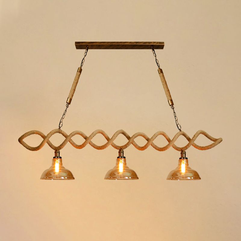 Beige Barn Island Idea Lighting Glass Amber Retro 2/3 Lights Bar Hanging Soful Afferma