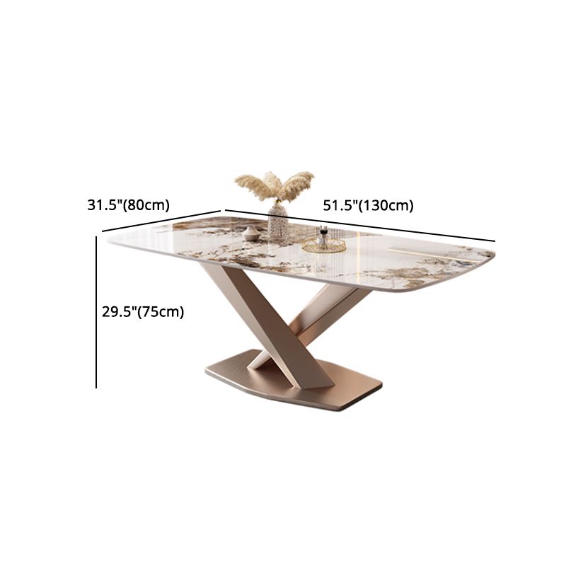 Modern Rectangle Dinette Set 1/2/5/7 Pieces White Sintered Stone Top Dining Table Set