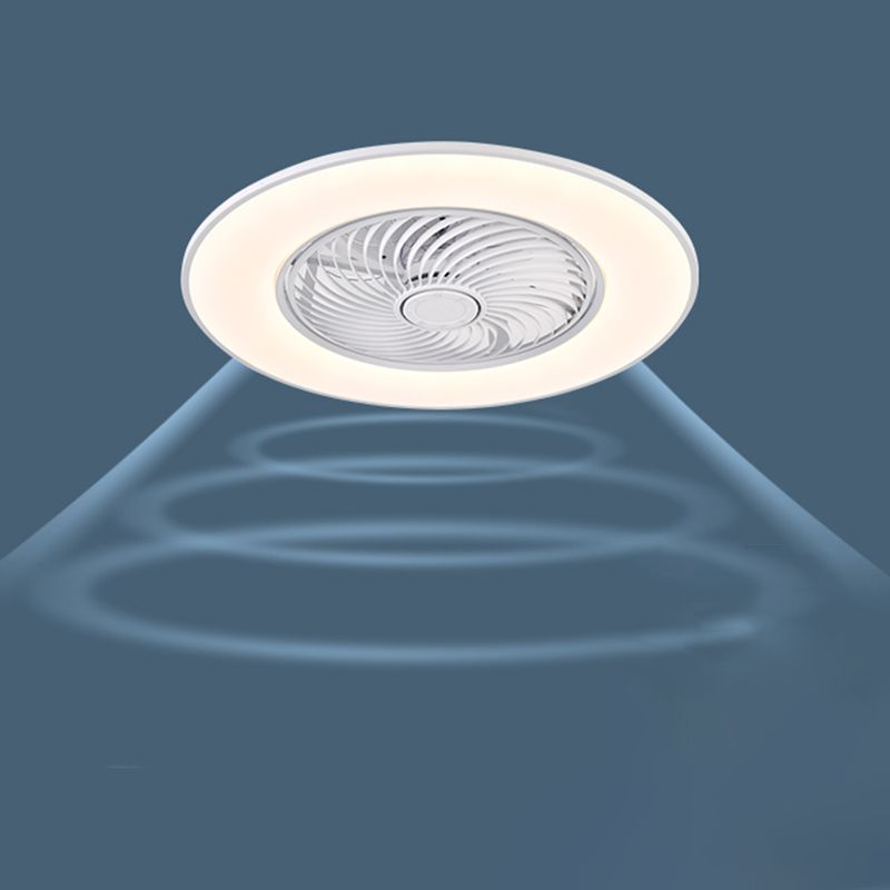 Moderne Einfachheit LED -Deckenventilator leichte schmiedeeiserne kreisförmige Flush -Berg mit Acrylschatten