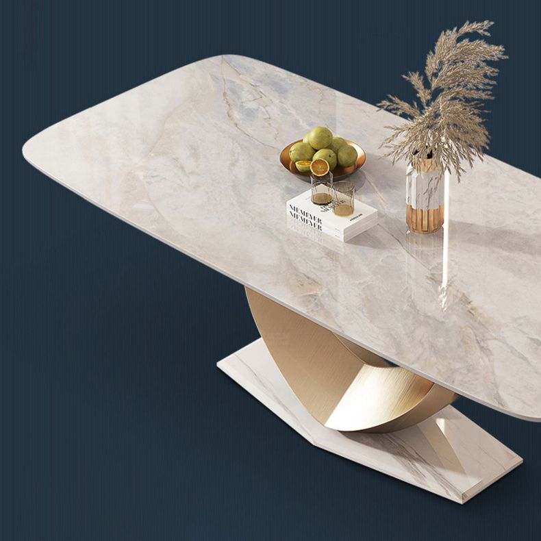Glam Style Sintered Stone Dining Set Rectangle 1/2/4/5/7/9 Pieces Dining Set