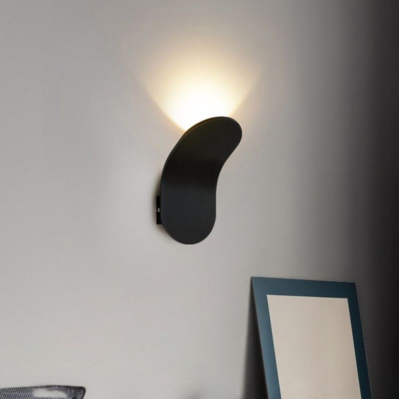 Contemporary Matte Black Wall Mounted Sconce Unique Metal 1 Light Wall Light