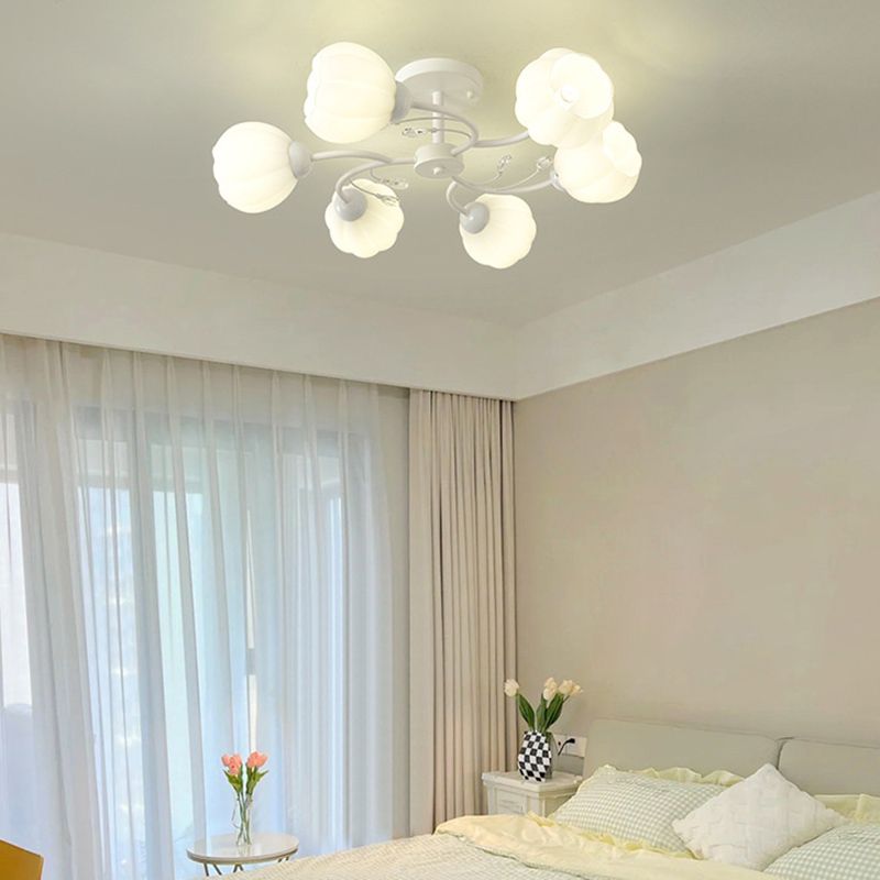 Modern Simple Ball Shape Ceiling Light with Glass Shade for Bedroom