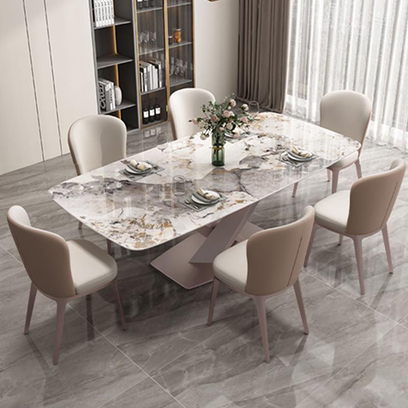 Contemporary Metal Dining Chair Parsons Furniture in Matte Finish for Home