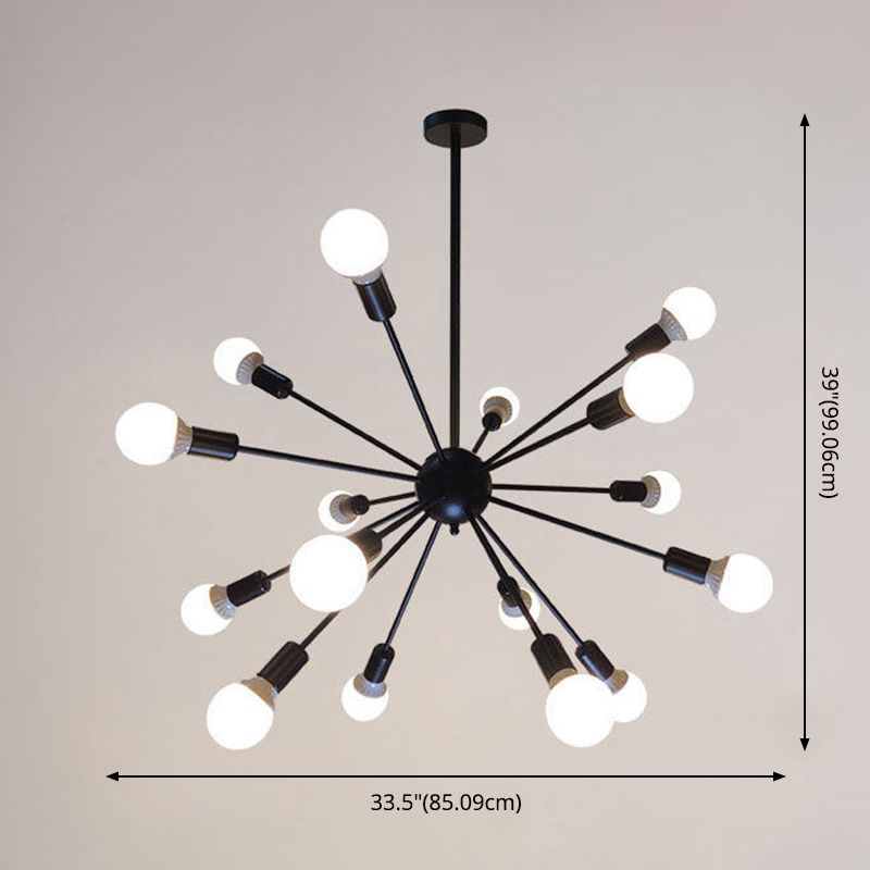 Lámpara de diseño de lámpara de lámpara en forma de ráfaga de estilo industrial Lámpara colgante de dormitorio de vestíbulo