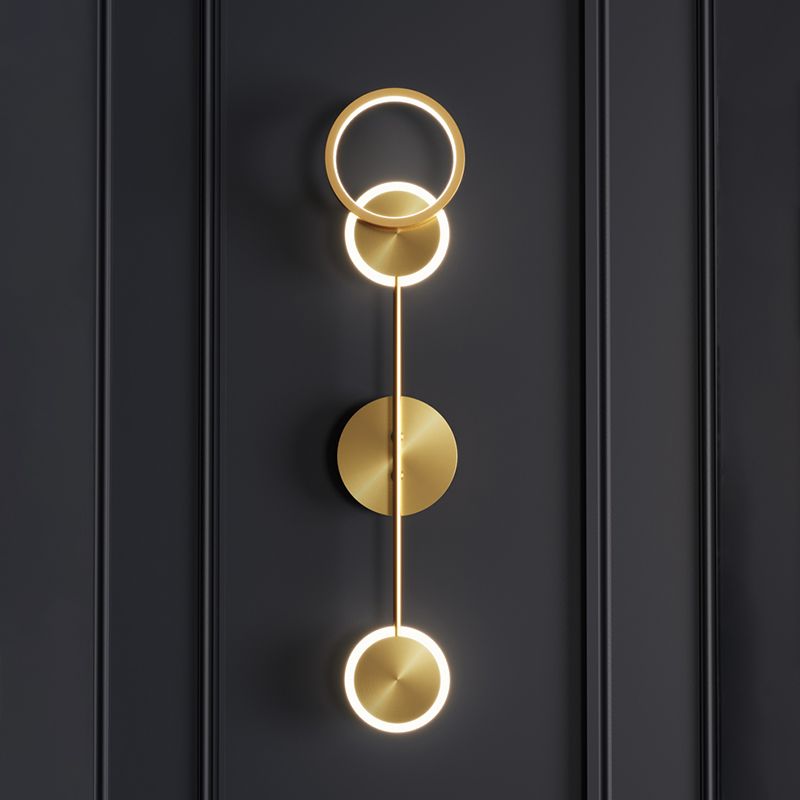 Modern Luxury Style Round Wall Mounted Light Fixture Metal Wall Sconce Lighting for Bedroom