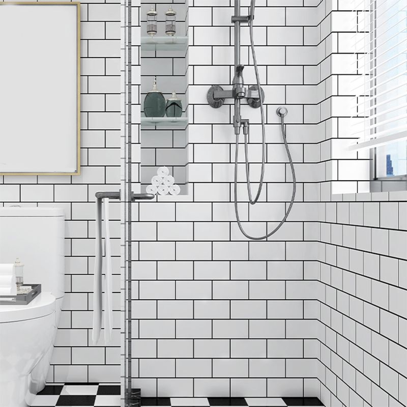 PVC Peel and Stick Tile 12" x 23" Rectangle Grid Waterproof Peel and Stick Tiles 10 Pack