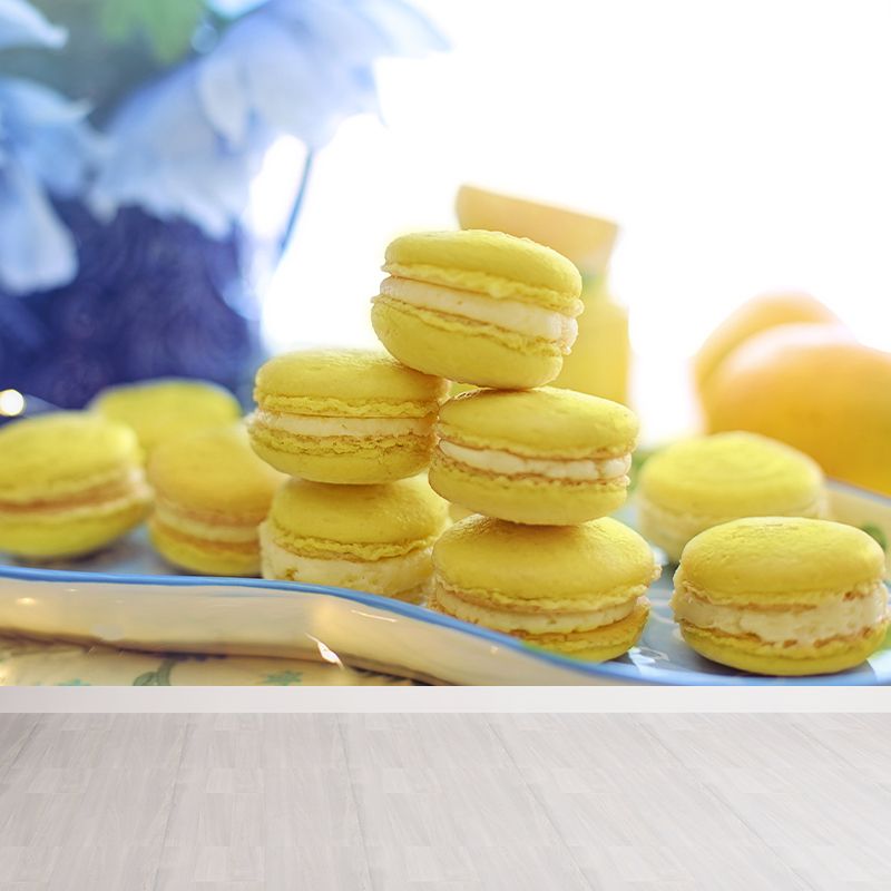 Macaron Dessert Wall Mural Decal for Dessert Shop Stain-Resistant, Custom-Made