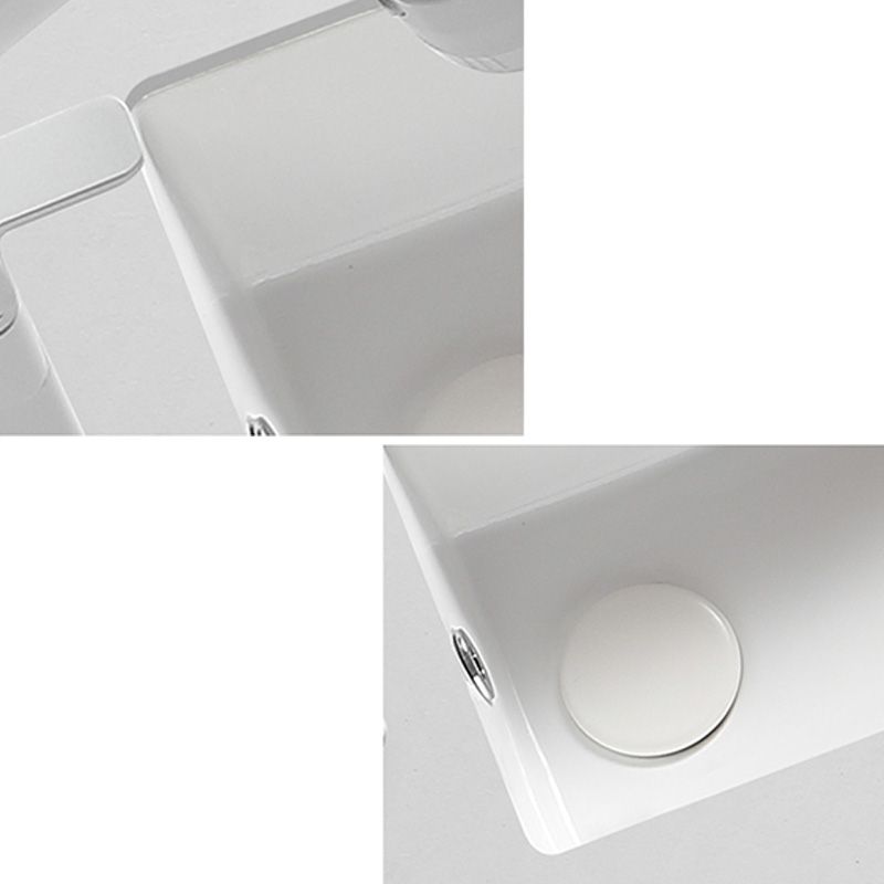 Traditional Undermount Bathroom Sink Rectangular with Faucet Basin Sink