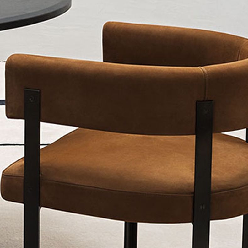 Fauteuils de salle à manger de style moderne, fauteuils rembourrés avec pieds en métal noir