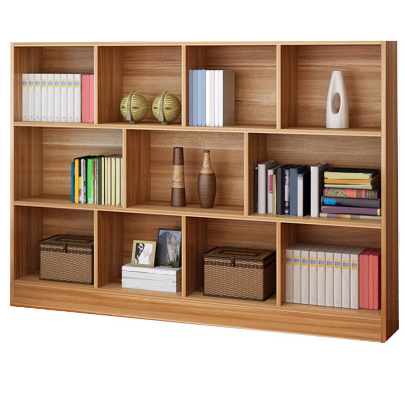 Contemporary Wood Shelf Bookcase Closed Back Book Shelf for Home