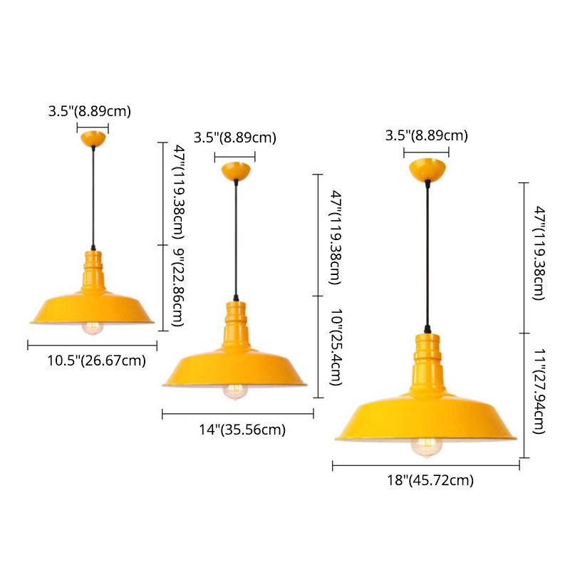 1 Light Barn Ceiling Pendant Industrial Style Metal Hanging Light Fixtures for Restaurant