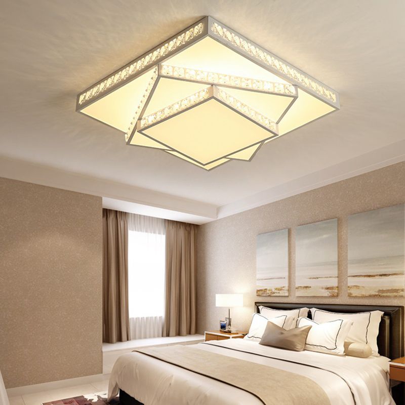 Stagger Geometric LED Ceiling Light in Modern Creative Style Crystal Flush Mount with Acrylic Shade