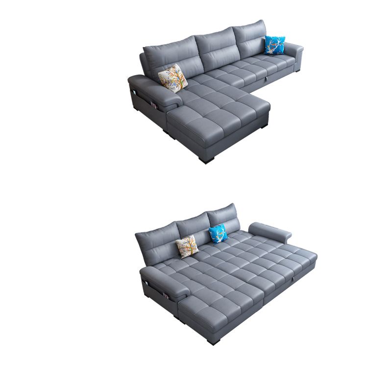 Tufted Back Faux Leather Stain-Resistant Furniture Sectionals