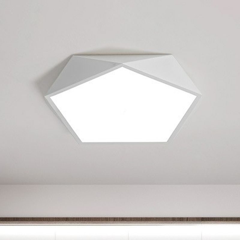 Acrylic Ultrathin Pentagon Flush Light Macaron LED Flush Ceiling Light Fixture for Kids Bedroom